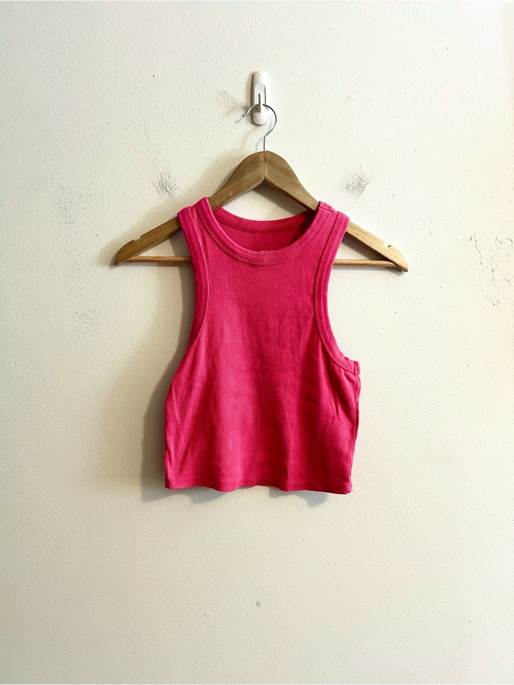 maeve by anthropologie ribbed hot pink halter tank